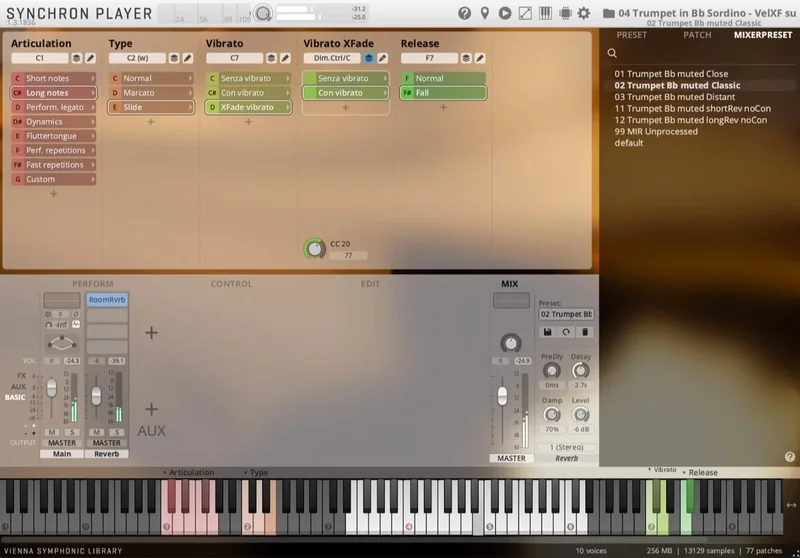 VSL Studio Special Brass: Trumpet Bb Muted interface