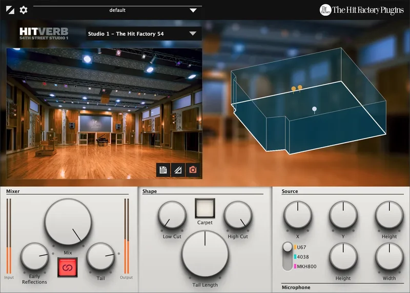 The Hit Factory Plugins HitVerb 54th Street Studio 1 interface