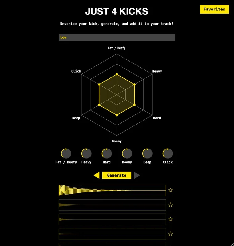 Just 4 Noise Just 4 Kicks interface