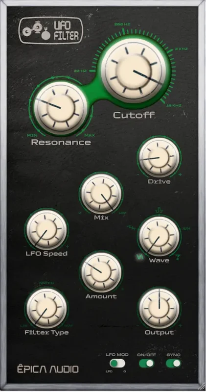 Épica Audio UFO Filter interface