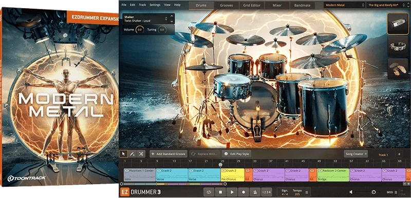 Toontrack EZX Modern Metal interface