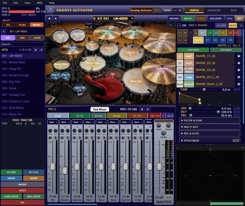 AJITO SOUNDS Groove Activator interface