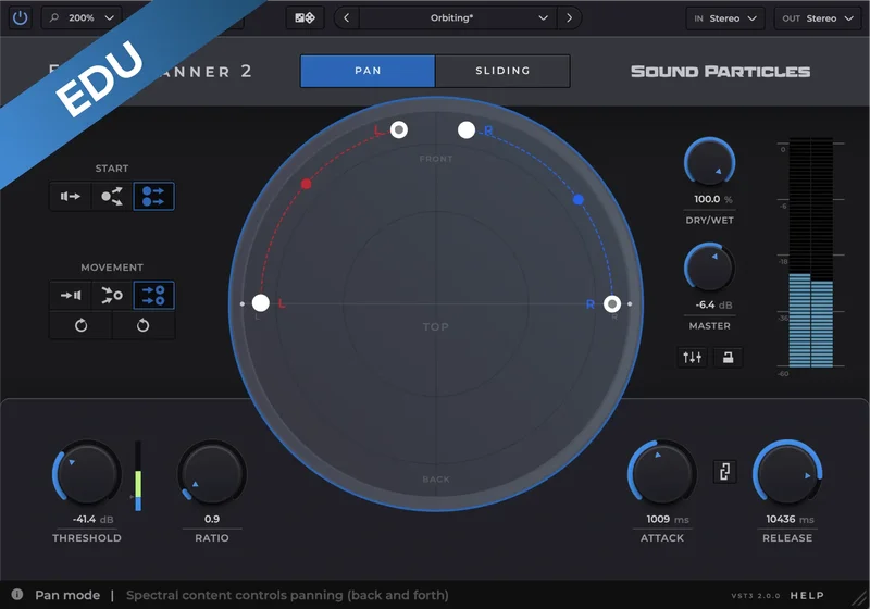 Sound Particles Energy Panner 2 | Educational Version interface