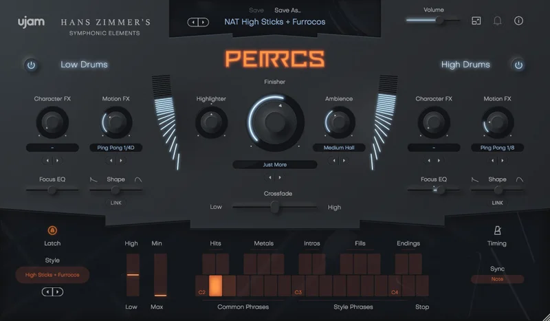 UJAM Symphonic Elements PERRCS Loyalty Upgrade from any paid UJAM product interface