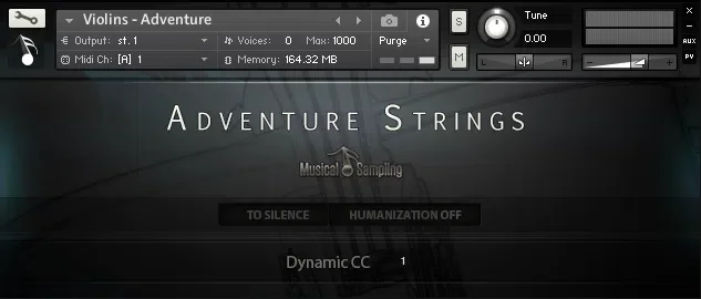Musical Sampling Adventure Strings interface
