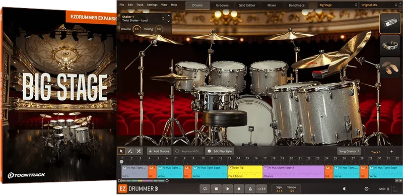 Toontrack EZX Big Stage interface