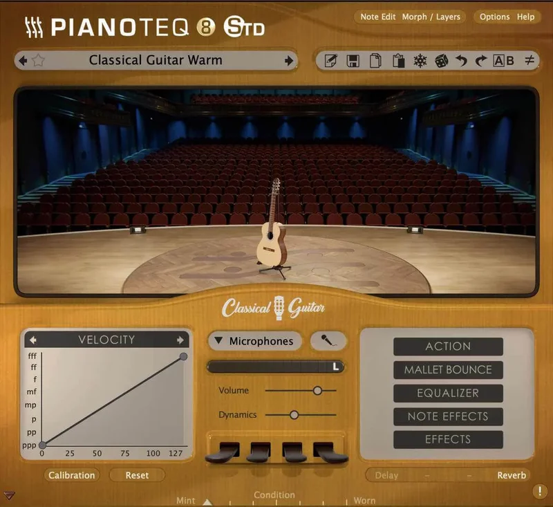 Modartt Pianoteq Instrument Pack: Classical Guitar interface