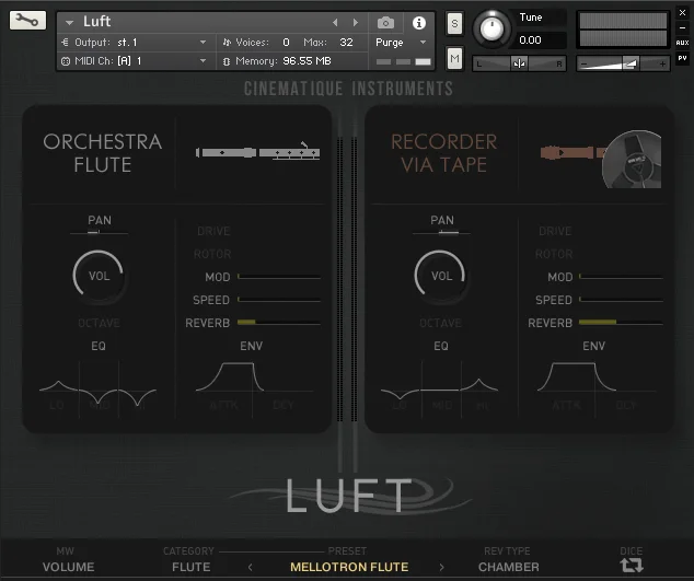 Cinematique Instruments Luft interface