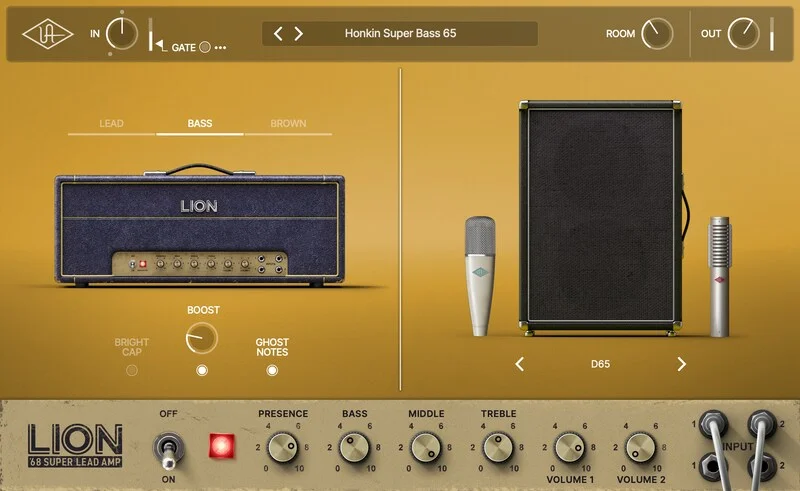 Universal Audio UAD Lion '68 Super Lead Amp interface