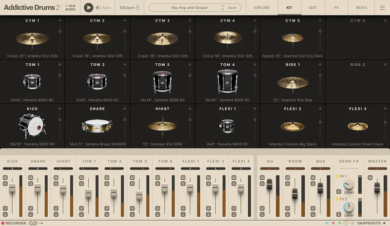 XLN Audio Hip Hop and Gospel ADpak interface