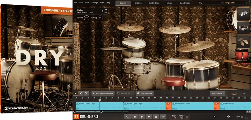 Toontrack EZX Dry interface