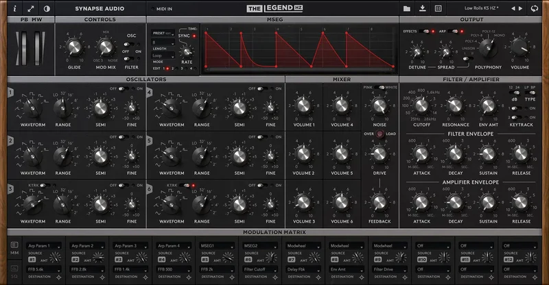Synapse Audio The Legend HZ interface