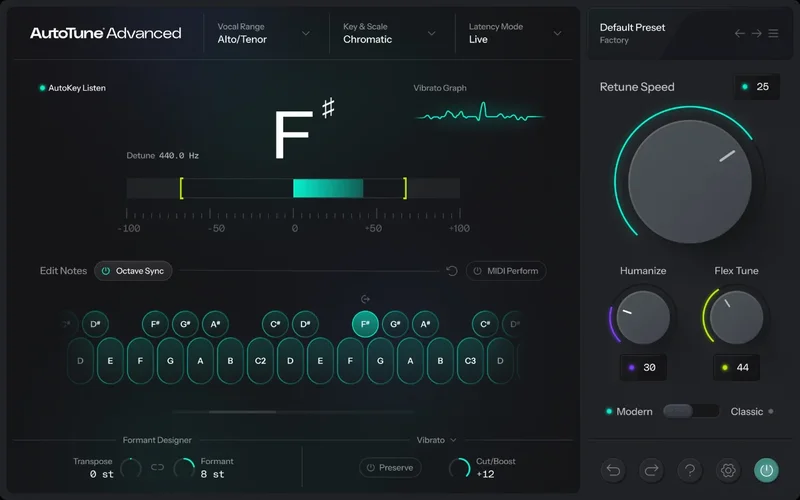 Antares AutoTune Advanced interface
