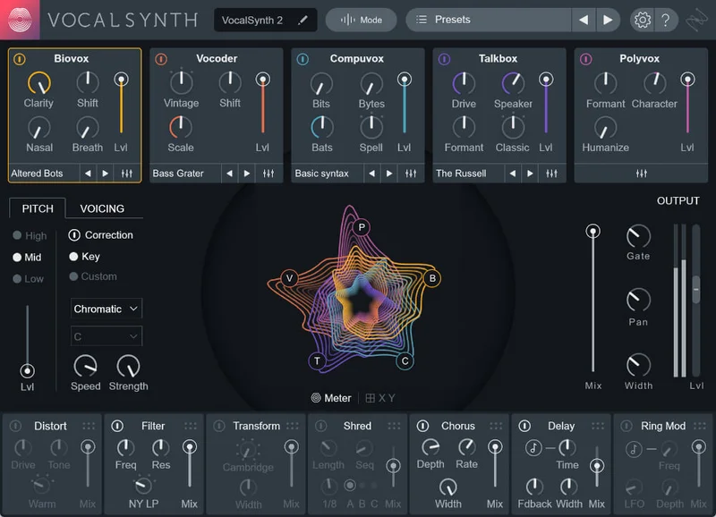 iZotope VocalSynth 2 Educational Version interface