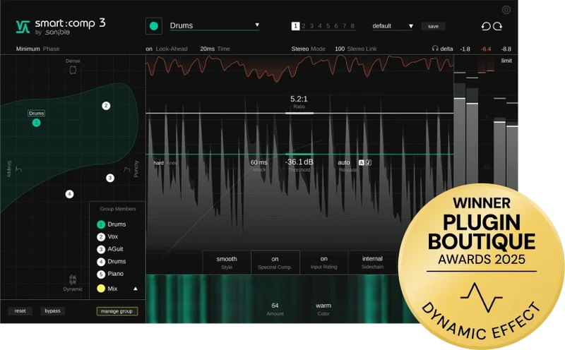 Sonible smart:comp 3 interface