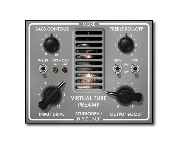 Studio Devil Virtual Tube Preamp interface
