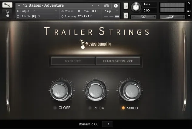 Musical Sampling Trailer Strings interface