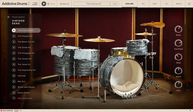 XLN Audio Addictive Drums 2: Dead & Dry Collection interface