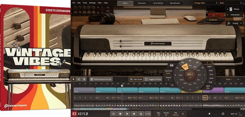 Toontrack EKX: Vintage Vibes interface