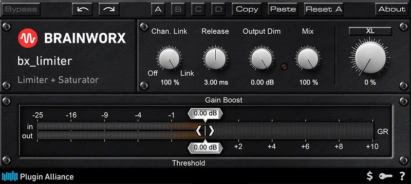 Brainworx bx_limiter interface