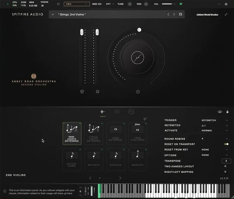 Spitfire Audio Abbey Road Orchestra: 2nd Violins Professional interface