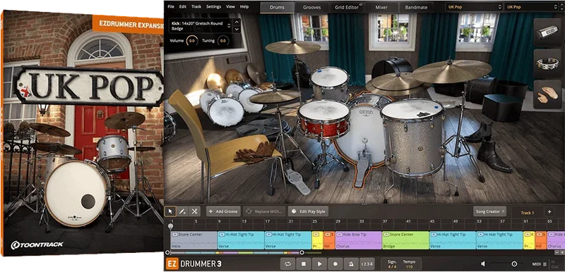 Toontrack EZX UK Pop interface