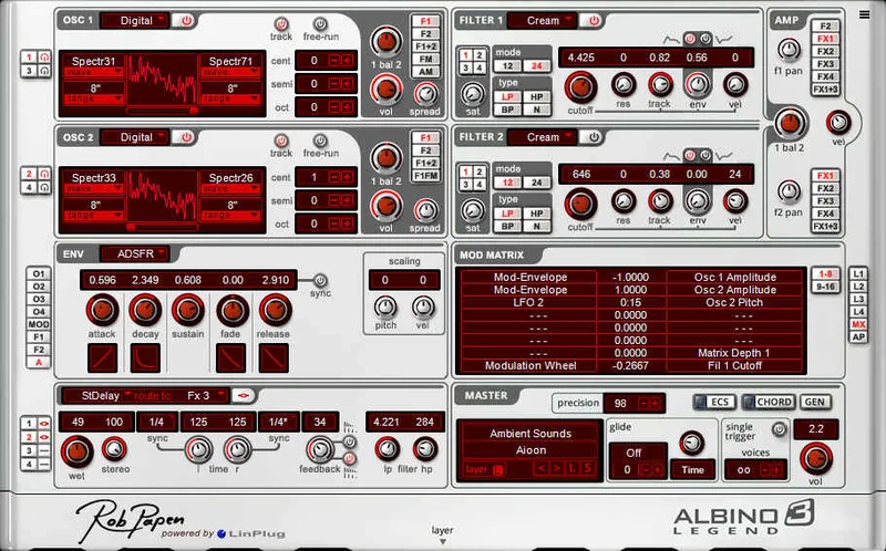 Rob Papen Albino-3 Legend Upgrade from Albino-3 interface