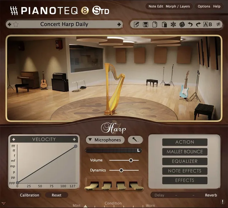 Modartt Pianoteq Instrument Pack: Harp interface