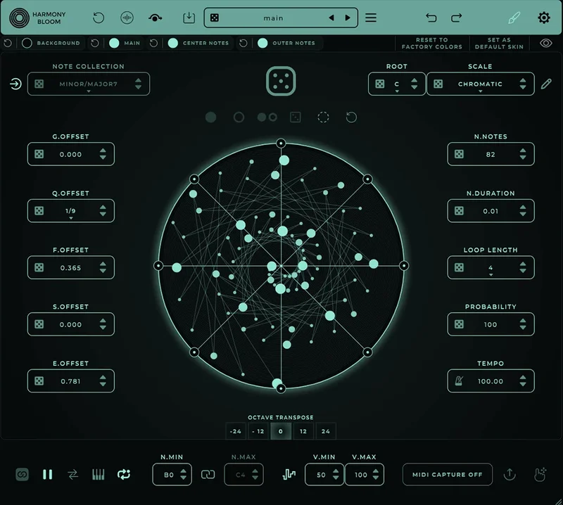 Mario Nieto World Harmony Bloom interface
