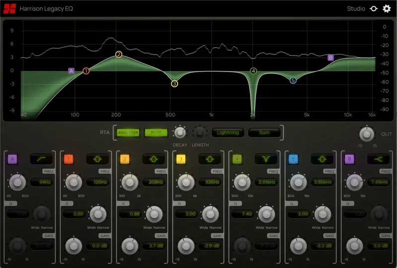Harrison Legacy EQ interface