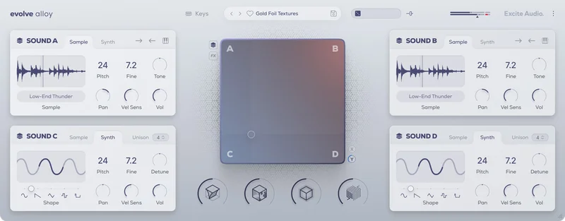 Excite Audio Evolve Alloy Lite interface