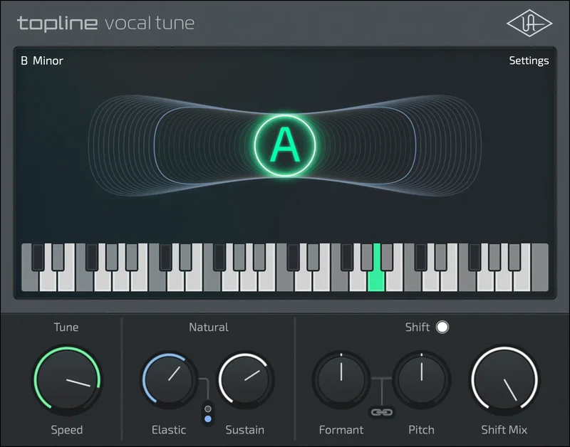 Universal Audio Topline Vocal Tune interface