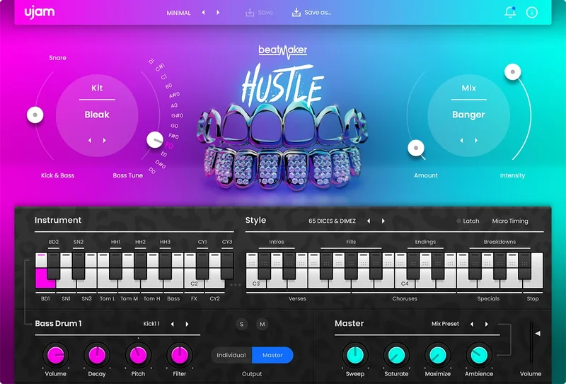 UJAM Beatmaker HUSTLE 2 interface