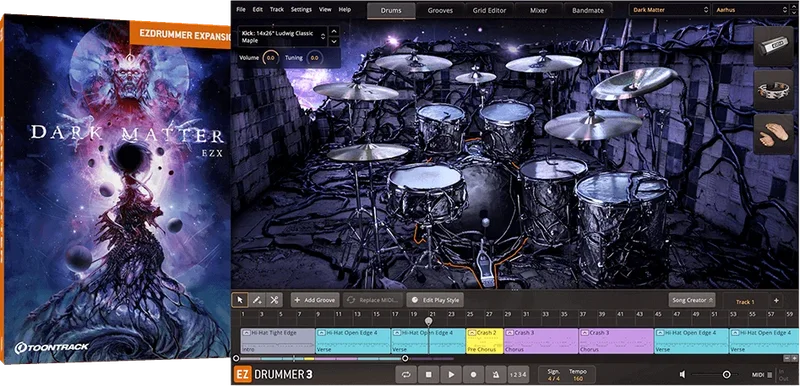 Toontrack EZX Dark Matter interface