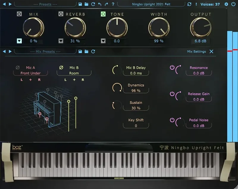 Boz Digital Labs Ningbo Felt 2021 Lite interface