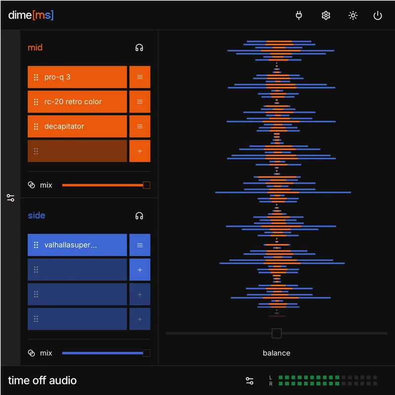 time off audio dime[ms] interface