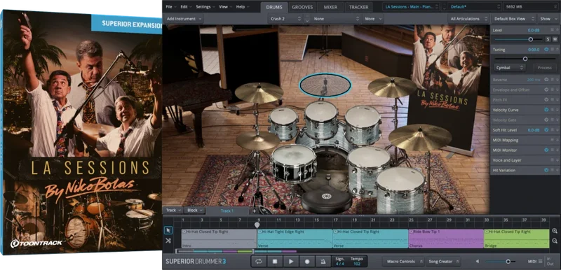 Toontrack SDX: LA Sessions interface