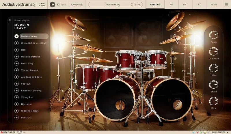 XLN Audio Addictive Drums 2 Progressive and Heavy Collection interface