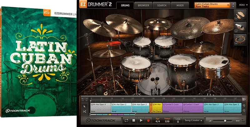 Toontrack EZX Latin Cuban Drums interface