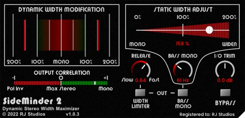 Raising Jake Studios SideMinder 2 interface