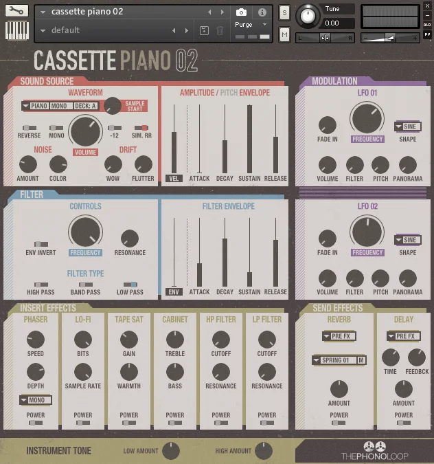 THEPHONOLOOP Cassette Piano.02 Kontakt interface