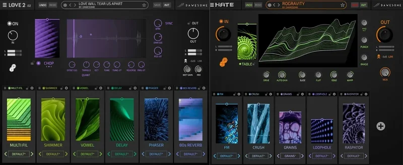Tracktion Dawesome LOVE 2 + HATE Bundle interface