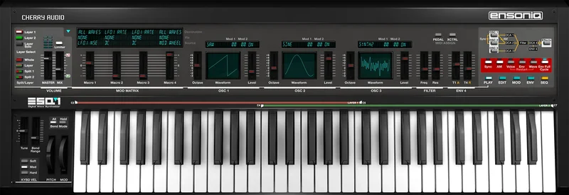 Cherry Audio Ensoniq ESQ-1 Synthesizer interface