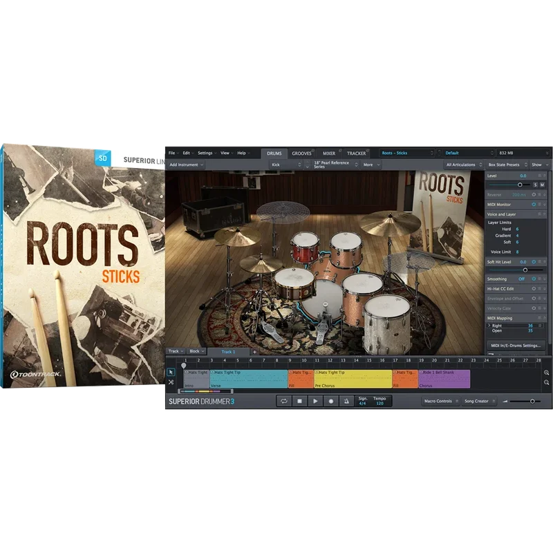 Toontrack SDX Roots Sticks interface