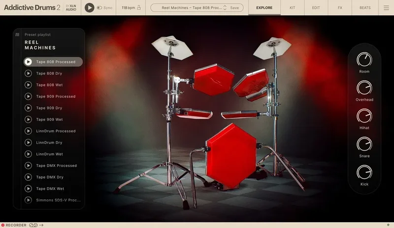 XLN Audio Addictive Drums 2: Reel Machines ADpak interface