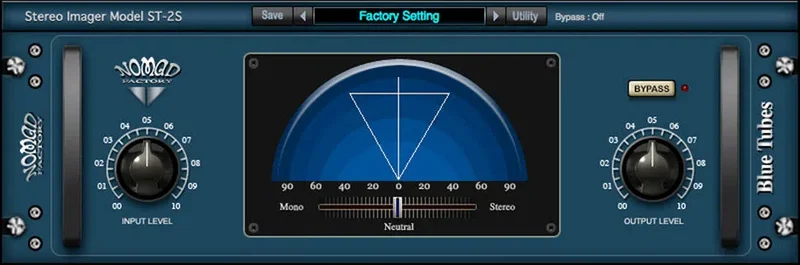 Nomad Factory Blue Tubes Stereo Imager ST2S interface
