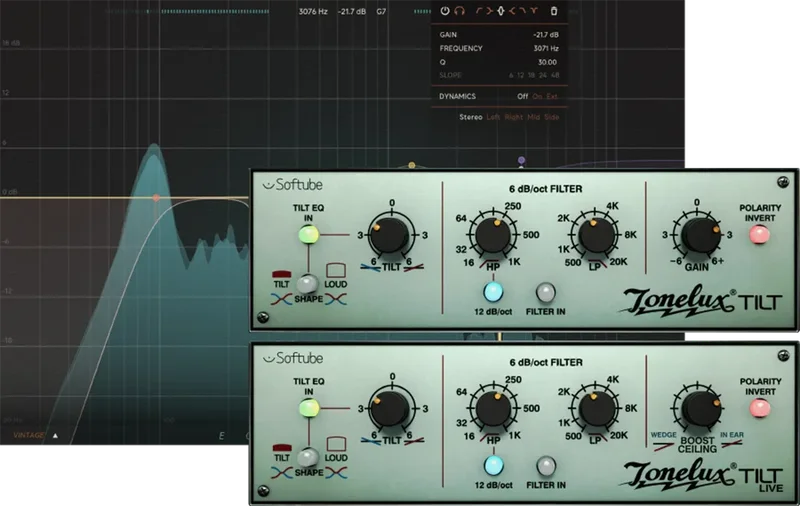 Softube Equalizers & Tonelux Tilt and Tilt Live Bundle interface