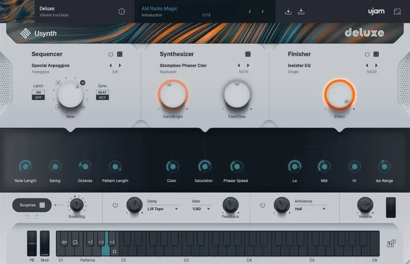 UJAM Usynth DELUXE Loyalty interface