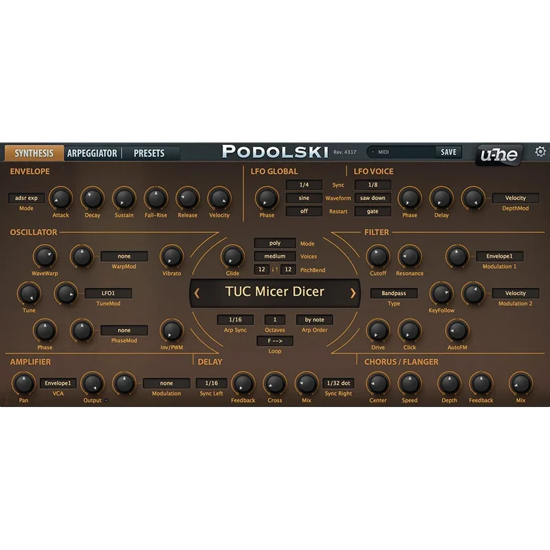 u-he Podolski interface