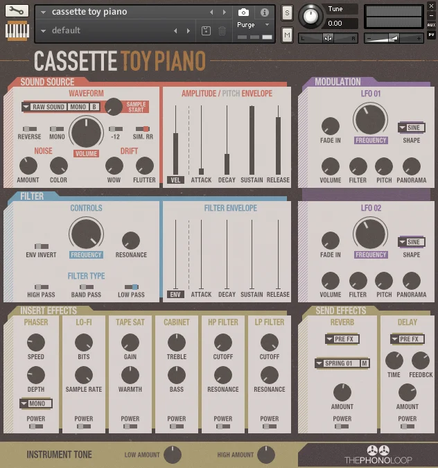 THEPHONOLOOP Cassette Toy Piano for Kontakt interface